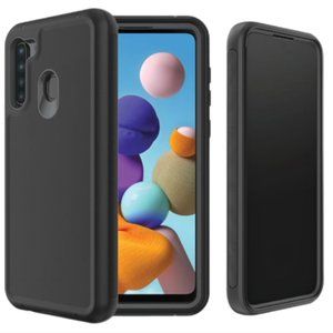 onn. Rugged Phone Case for SAMSUNG Galaxy A21, Black